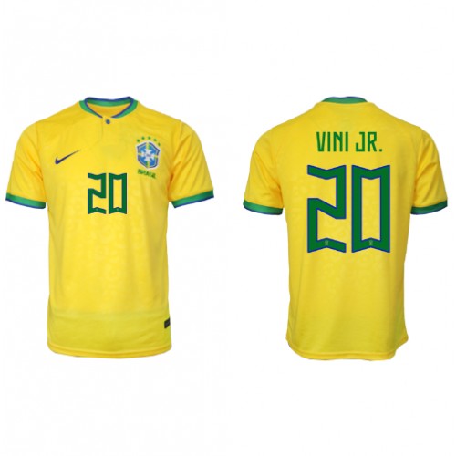 Brazil Vinicius Junior #20 Replica Home Shirt World Cup 2022 Short Sleeve
